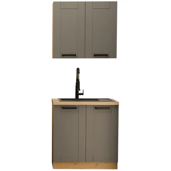 Kuchynská linka  Luna Dust grey/artisan 80 cm bez pracovnej dosky,2