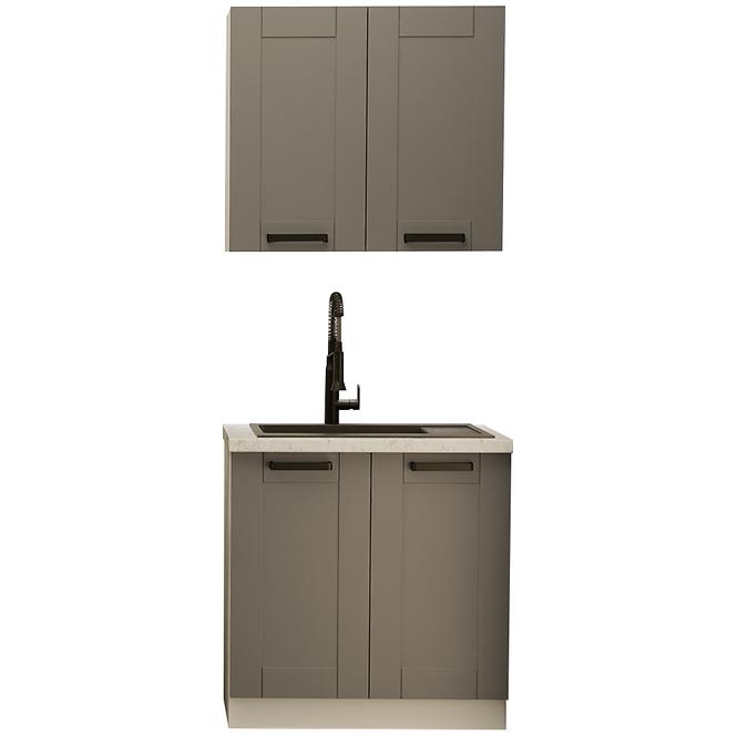 Kuchynská linka  Luna Dust grey/biela 80 cm bez pracovnej dosky