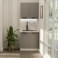 Kuchynská linka  Luna Dust grey/biela 80 cm bez pracovnej dosky