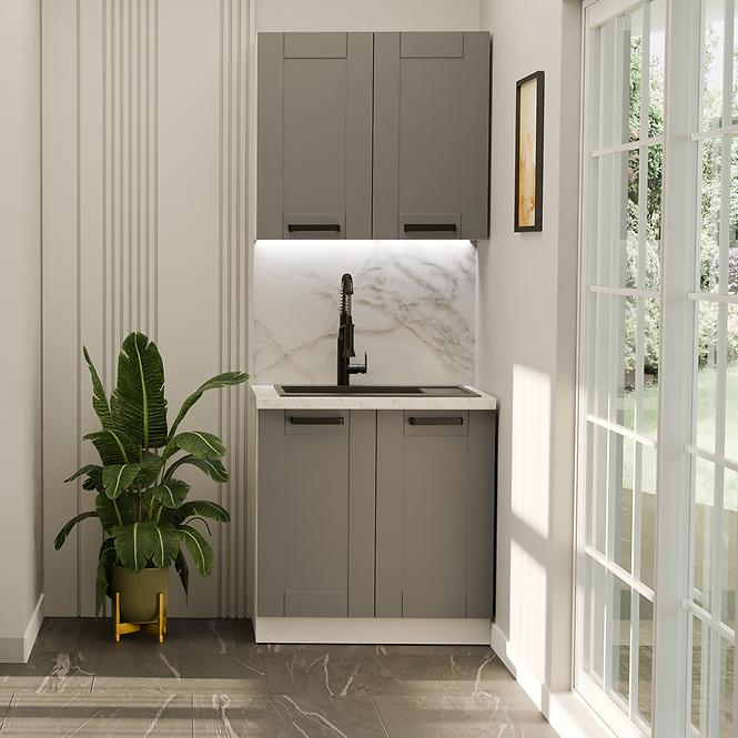 Kuchynská linka  Luna Dust grey/biela 80 cm bez pracovnej dosky