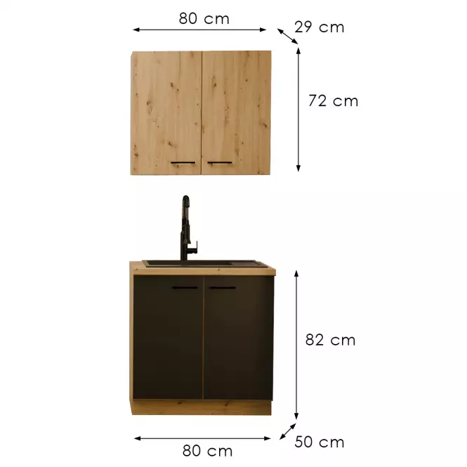 Kuchynská Linka Modena 80 cm bez pracovnej dosky