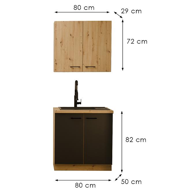 Kuchynská Linka Modena 80 cm bez pracovnej dosky,3