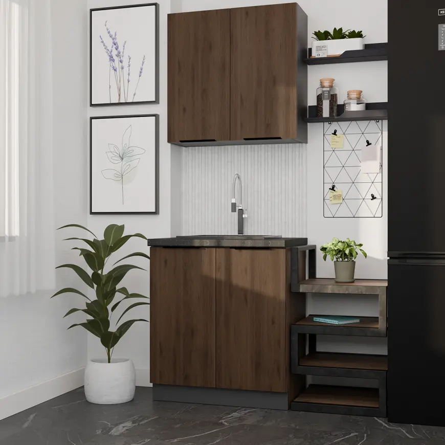 Kuchynská Linka Monza Orech Okapi 80 cm bez pracovnej dosky