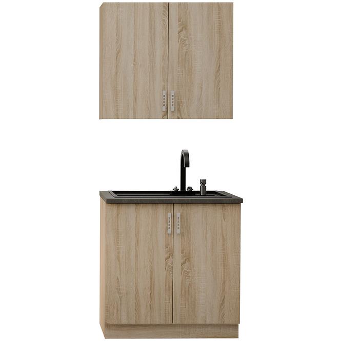 Kuchynská linka Sara Sonoma 80 cm bez pracovnej dosky,2