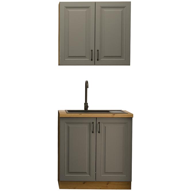 Kuchynská Linka Stilo dust grey/Artisan 80 cm bez pracovnej dosky