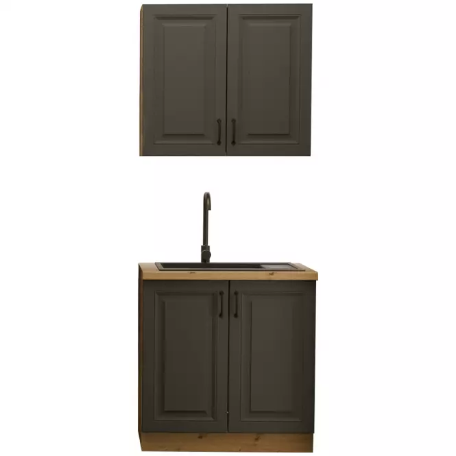 Kuchynská Linka Stilo Grafit/Artisan 80 cm bez pracovnej dosky