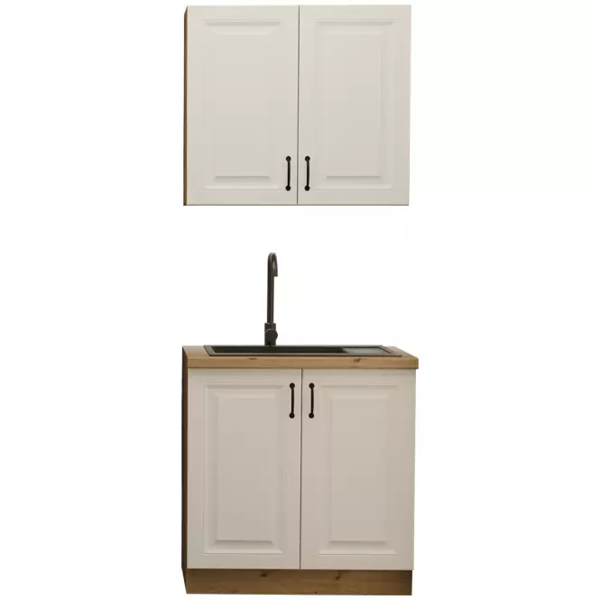Kuchynská linka Stilo biela/Artisan 80 cm bez pracovnej dosky