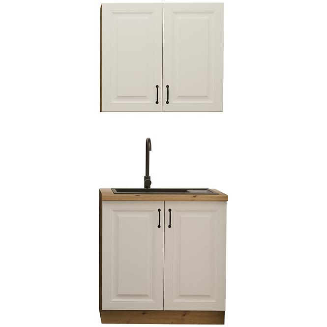 Kuchynská linka Stilo biela/Artisan 80 cm bez pracovnej dosky