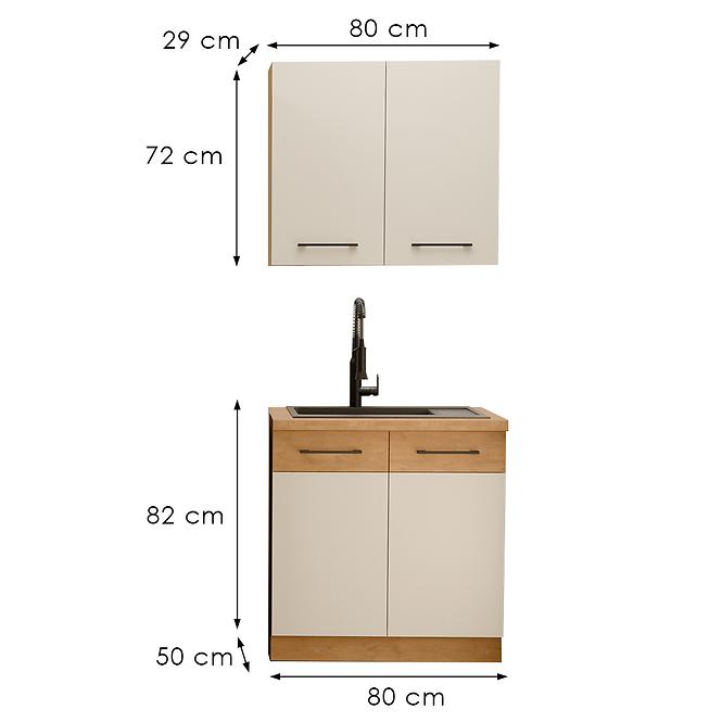 Kuchynská Linka Vigo Biela 80 cm bez pracovnej dosky