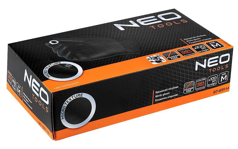 NEO nitrilové rukavice čierne M 100ks,2