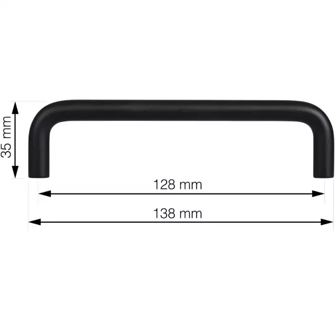Úchytka Gissi 128 mm matná čierna