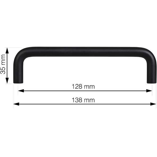 Úchytka Gissi 128 mm matná čierna