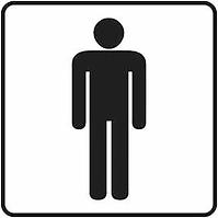 Nálepka informačná transparentná – WC muži