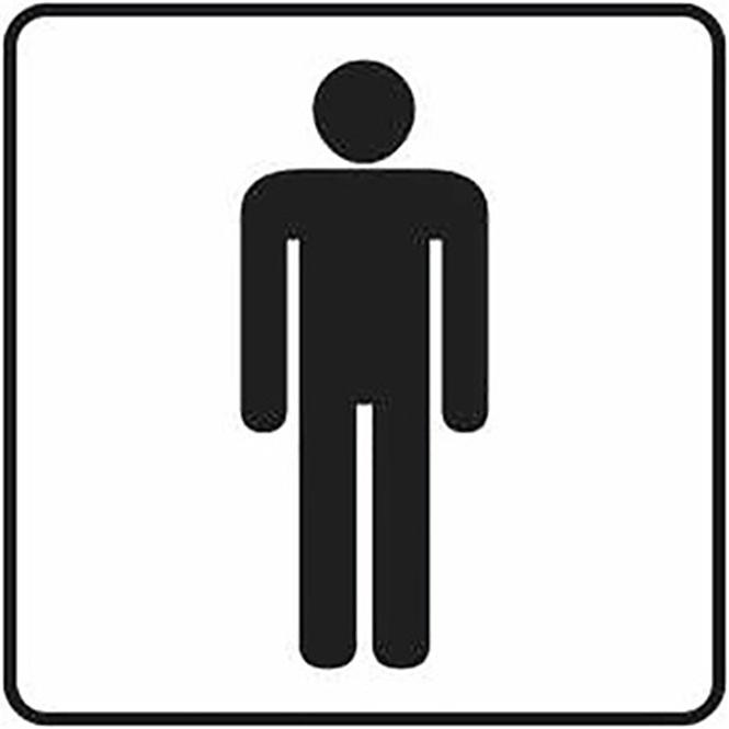 Nálepka informačná transparentná – WC muži