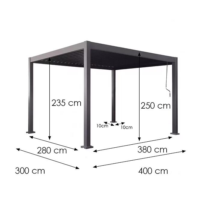Záhradný pavilón / pergola Merkury 3x4x2.5m