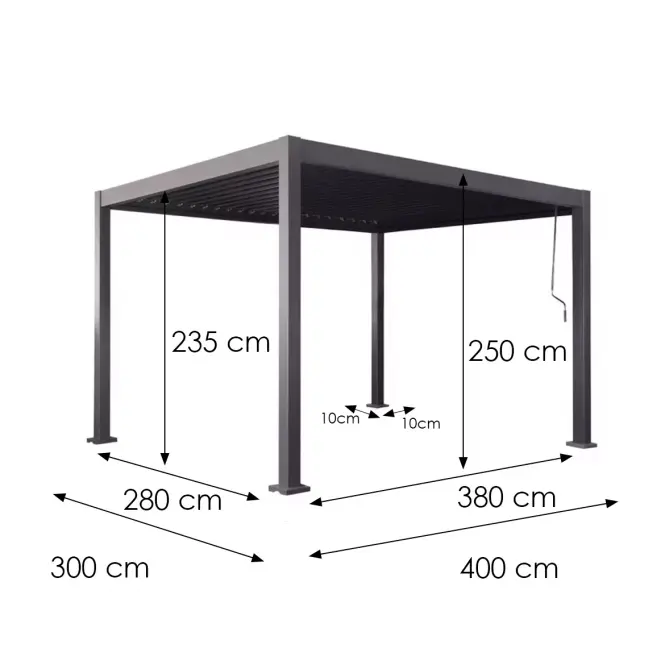 Záhradný pavilón / pergola Merkury 3x4x2.5m,2