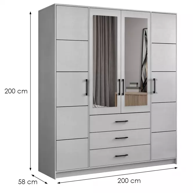 Skriňa Belluno 200 sivá