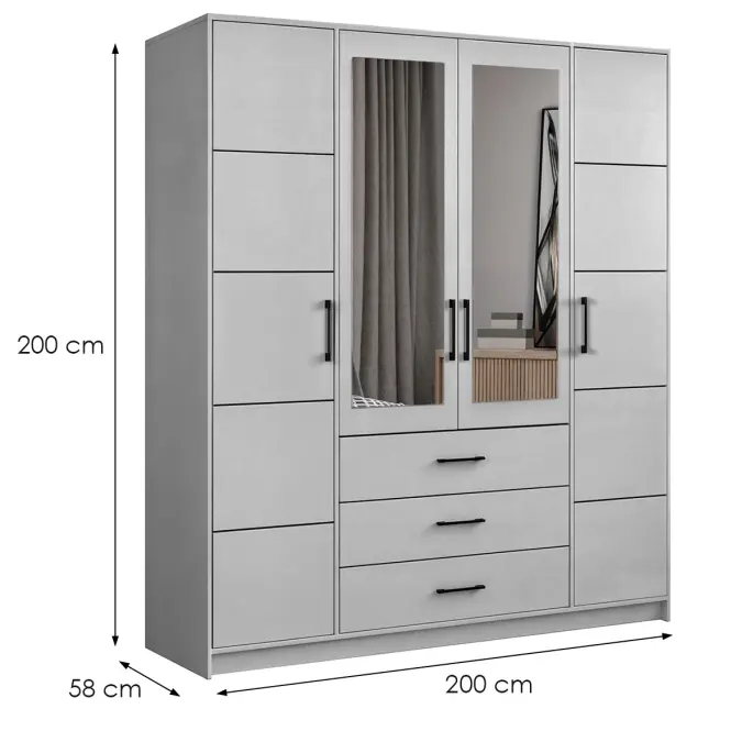 Skriňa Belluno 200 sivá,3