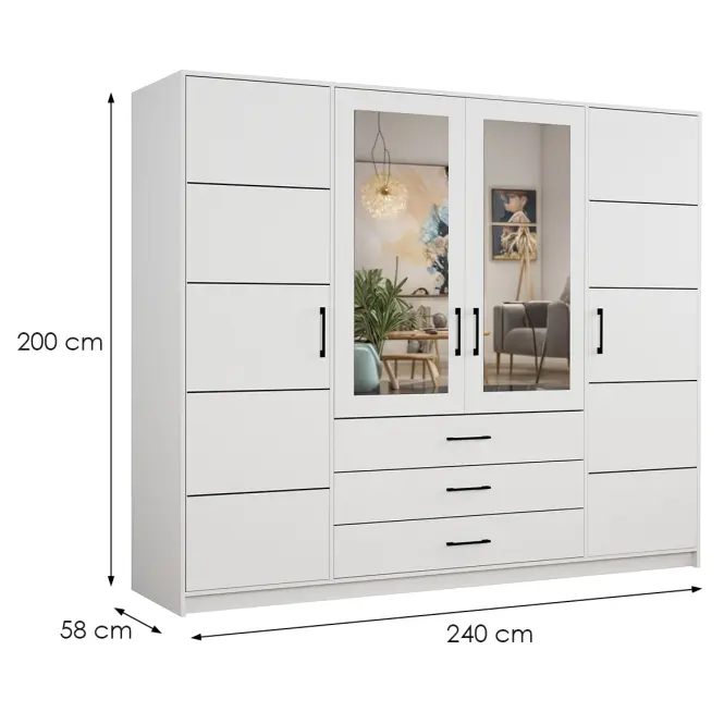 Skriňa Belluno 240 biela,3