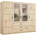 Skriňa Belluno 240 cm so zrkadlom – artisan, štvordverová, zásuvky