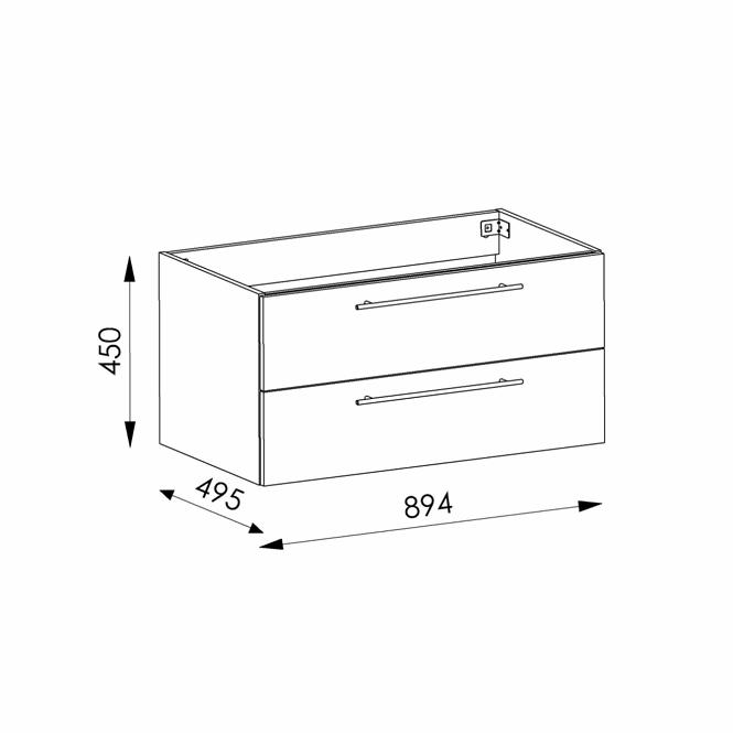 Skrinka Alpha 90 cm 2S biela,5
