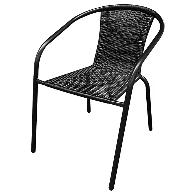 Technoratanová stolička Bistro XT1101 čierna