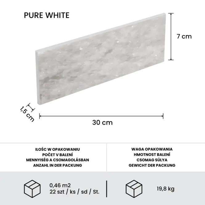 Prírodný Obkladový Kameň Marmur Pure White,4