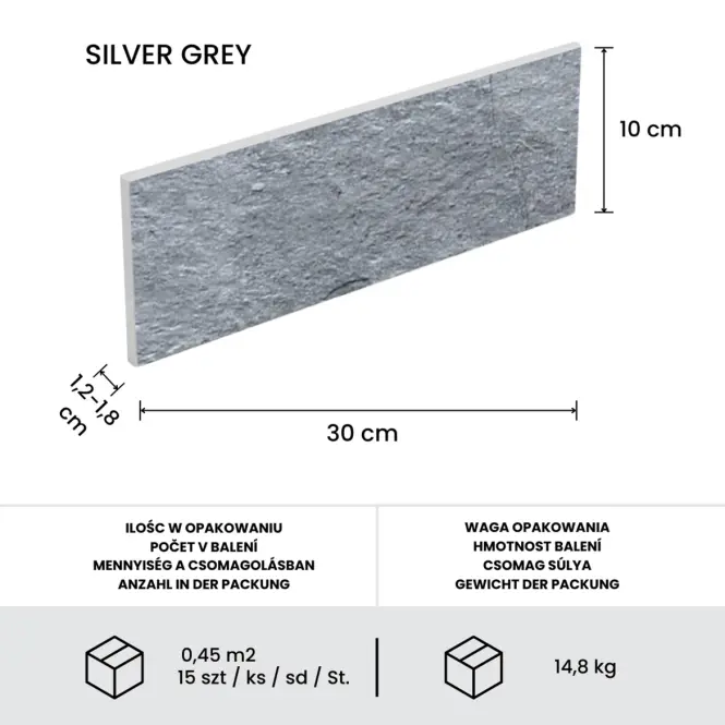 Prírodný Obkladový Kameň Silver Grey,5