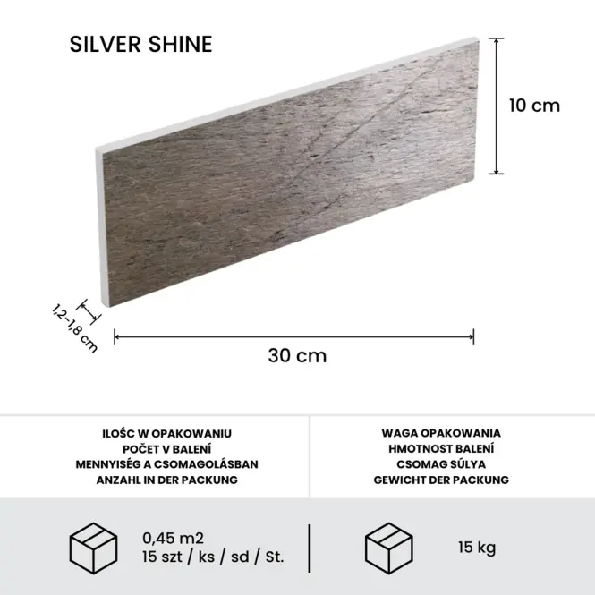 Prírodný Obkladový Kameň Silver Shine,5