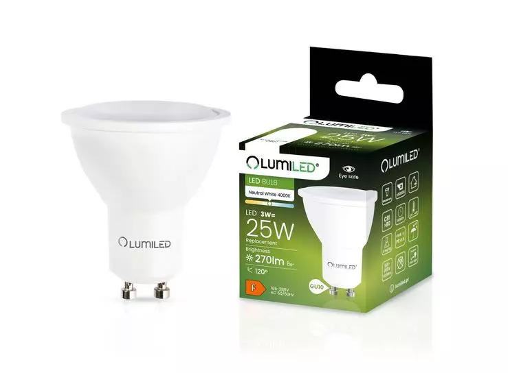 Žiarovka Lumiled LED GU10 3W 270LM 120ST. NB,2