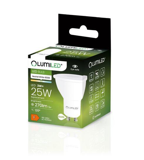 Žiarovka Lumiled LED GU10 3W 270LM 120ST. NB
