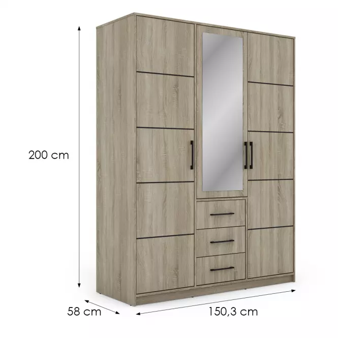 Skriňa Bollate 3 Sonoma