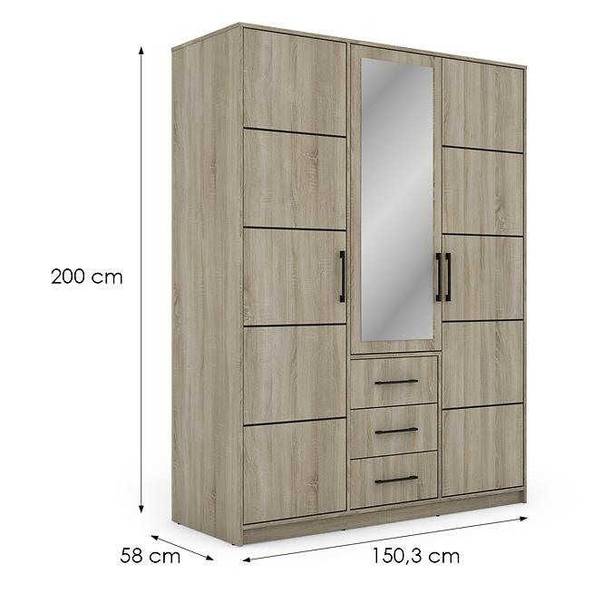 Skriňa Bollate 3 Sonoma