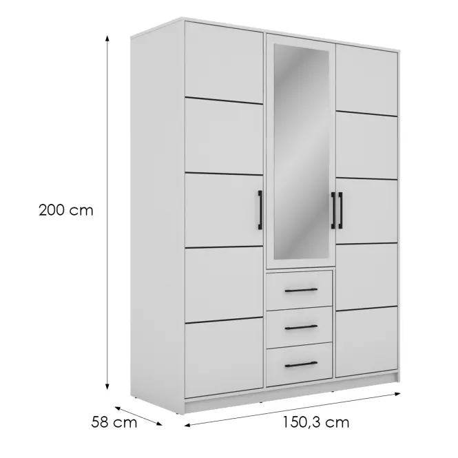 Skriňa Bollate 3 biela,2