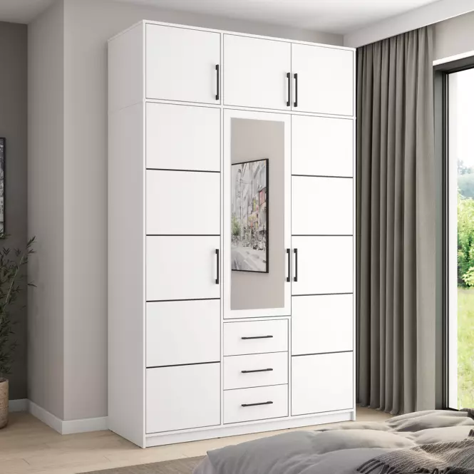 Nadstavec na skriňu Bollate 3 Biela