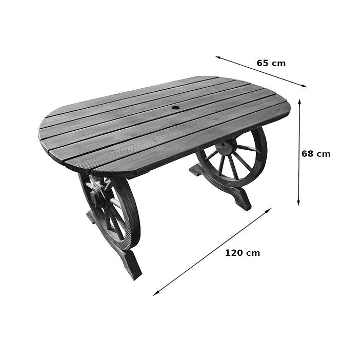 Devený stôl 120x65x68cm