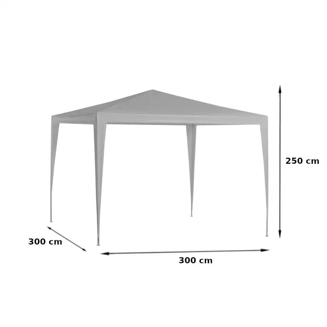 Záhradný pavilón 3x3x2,5 m biela,2
