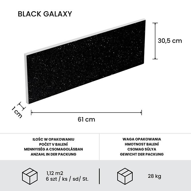 Dlažba Granit Black Galaxy 30.5X61X1  Leštený