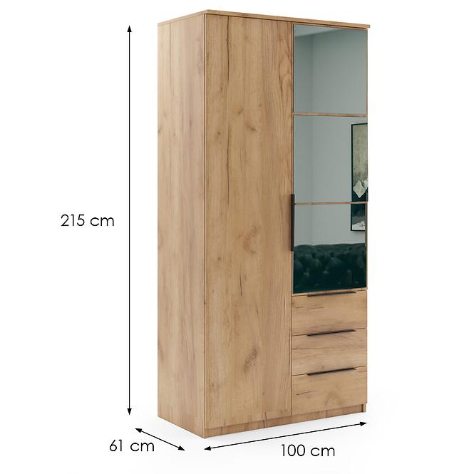 Skriňa Florencja craft zlatý 100x215