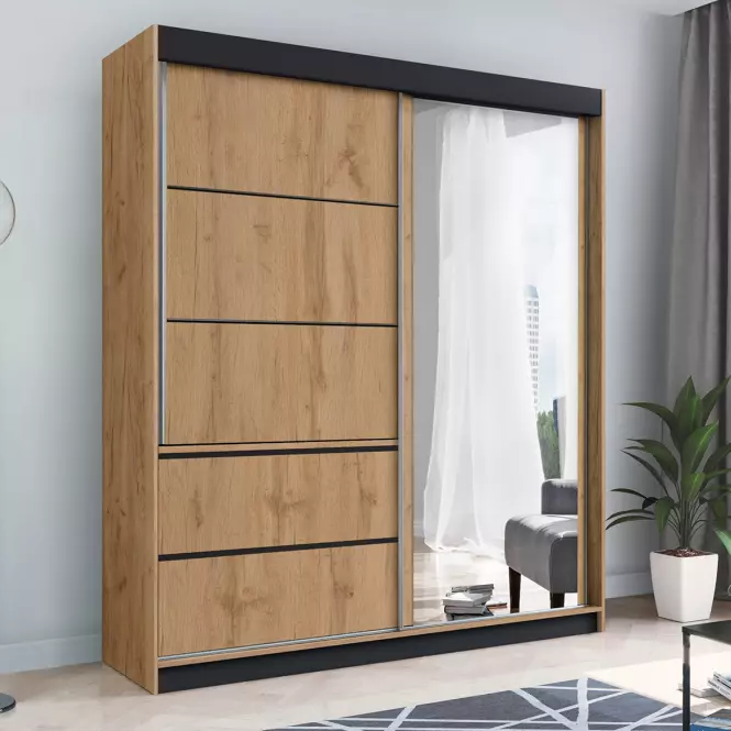 Skriňa craft zlatý 150x215