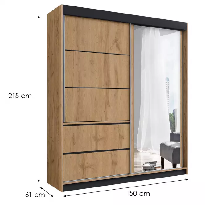 Skriňa craft zlatý 150x215
