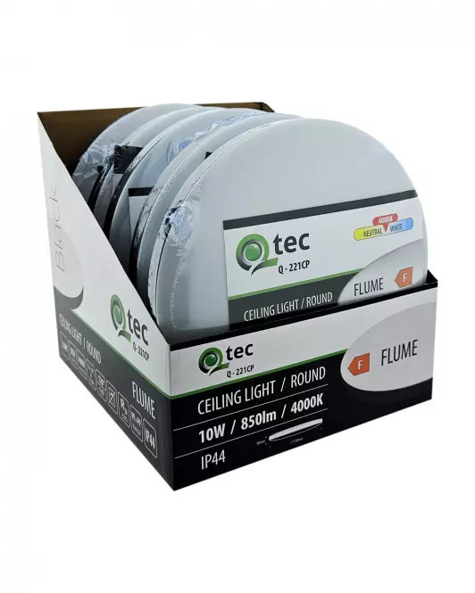 Stropné svietidlo LED QTEC Q-221CP Flume 10W 4000K čierna