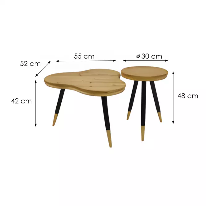Sada stolíkov Akim 10794 Dub/Čierna