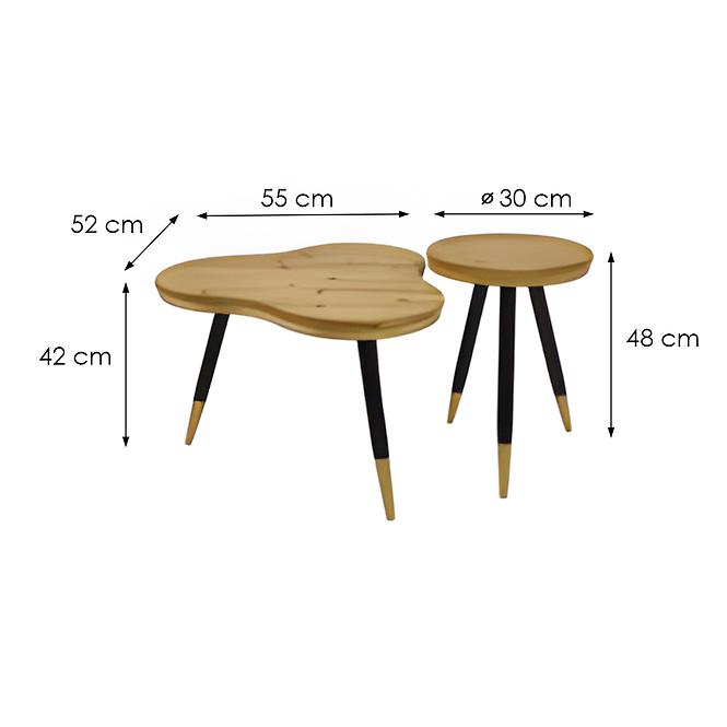 Sada stolíkov Akim 10794 Dub/Čierna