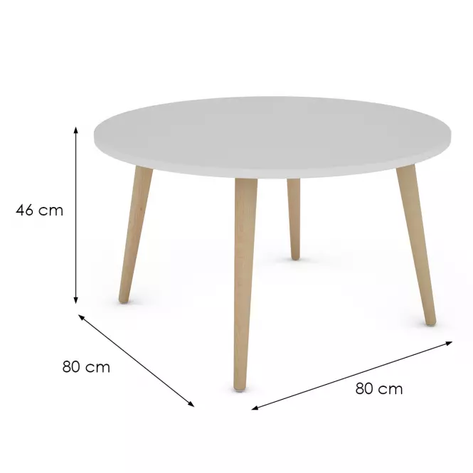 Konferenčný stolík Porto 80x80x46 Biela