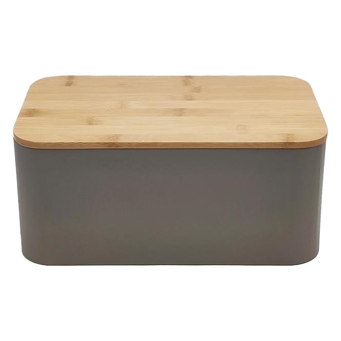 Chlebník s bambusovým vekom taupe FTC1898 30x18x13 cm,2
