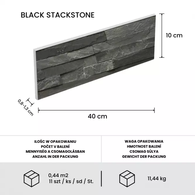 Prírodny Obkladový Kameň Black Stackstone