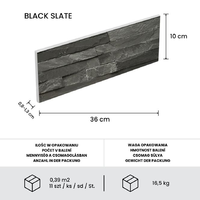 Prírodny Obkladový Kameň Black Slate Stackstone