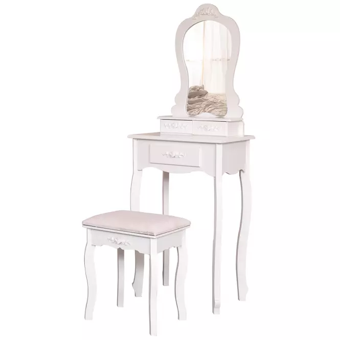 Toaletný stolík + Taburetka Sylvia 012 9512 biela