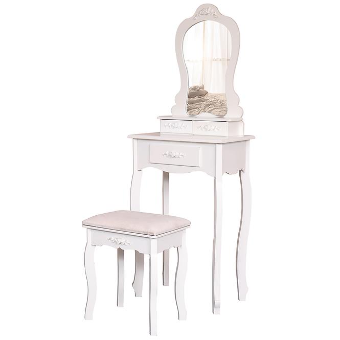 Toaletný stolík + Taburetka Sylvia 012 9512 biela,3